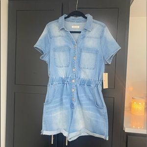 Altar’d state Denim Romper, large, brand new with tags